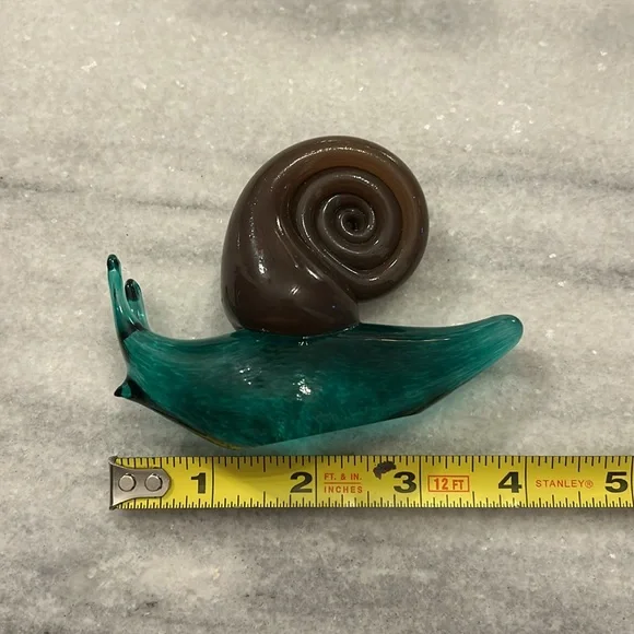 Henryk Rysz Signed Hand Blown Art Glass Snail Sculpture Figurine Rare 2006